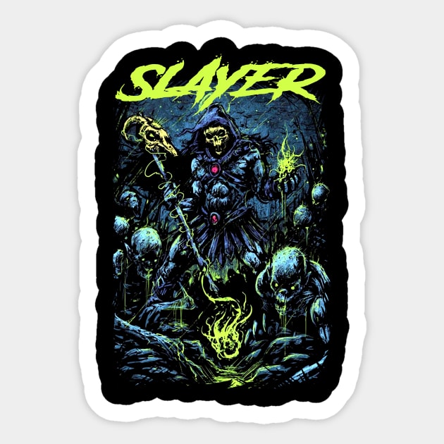 SLAYER BAND MERCHANDISE Sticker by Rons Frogss
